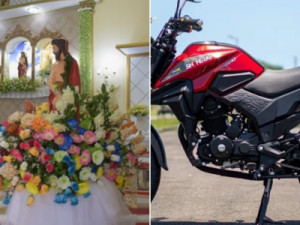 Morador do Bairro Cirolandia ganha a moto da rifa do Bom Jesus do Caldas