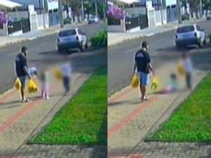 Mãe de menina chutada pelo pai no PR registrou boletim de ocorrência após ver as imagens nas redes sociais