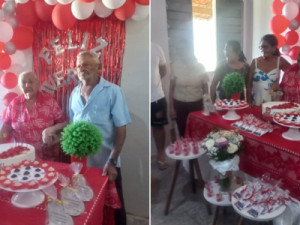 Numerosa família reunida comemora 85 anos da matriarca