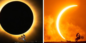 Um ano de planejamento e 900 m: Fotógrafo brasileiro conta bastidores de fotos do eclipse com piloto