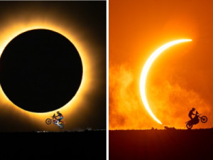 Um ano de planejamento e 900 m: Fotógrafo brasileiro conta bastidores de fotos do eclipse com piloto