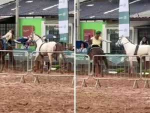 'Foi puro impulso', diz menina de 12 anos que controlou cavalo desgovernado na Expointer