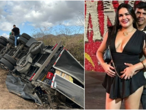 Companheiro de cantora de forró morre em colisão entre carro e carreta no Ceará